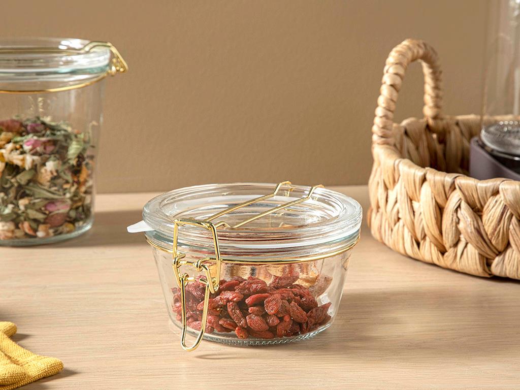 Bright Glass Storage Box 250 ml Gold