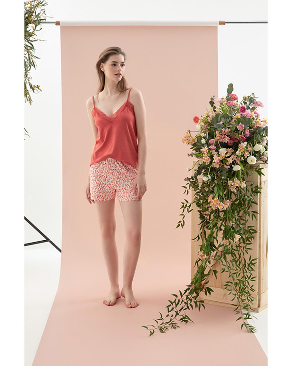 Bubbles Viscose Women Pajama Set S Pink