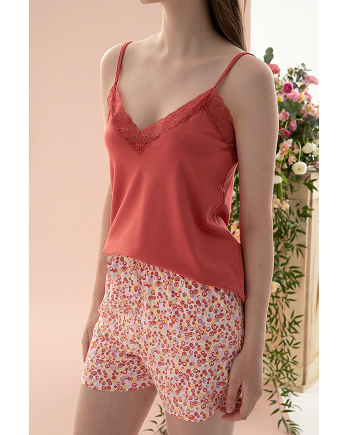 Bubbles Viscose Women Pajama Set S Pink