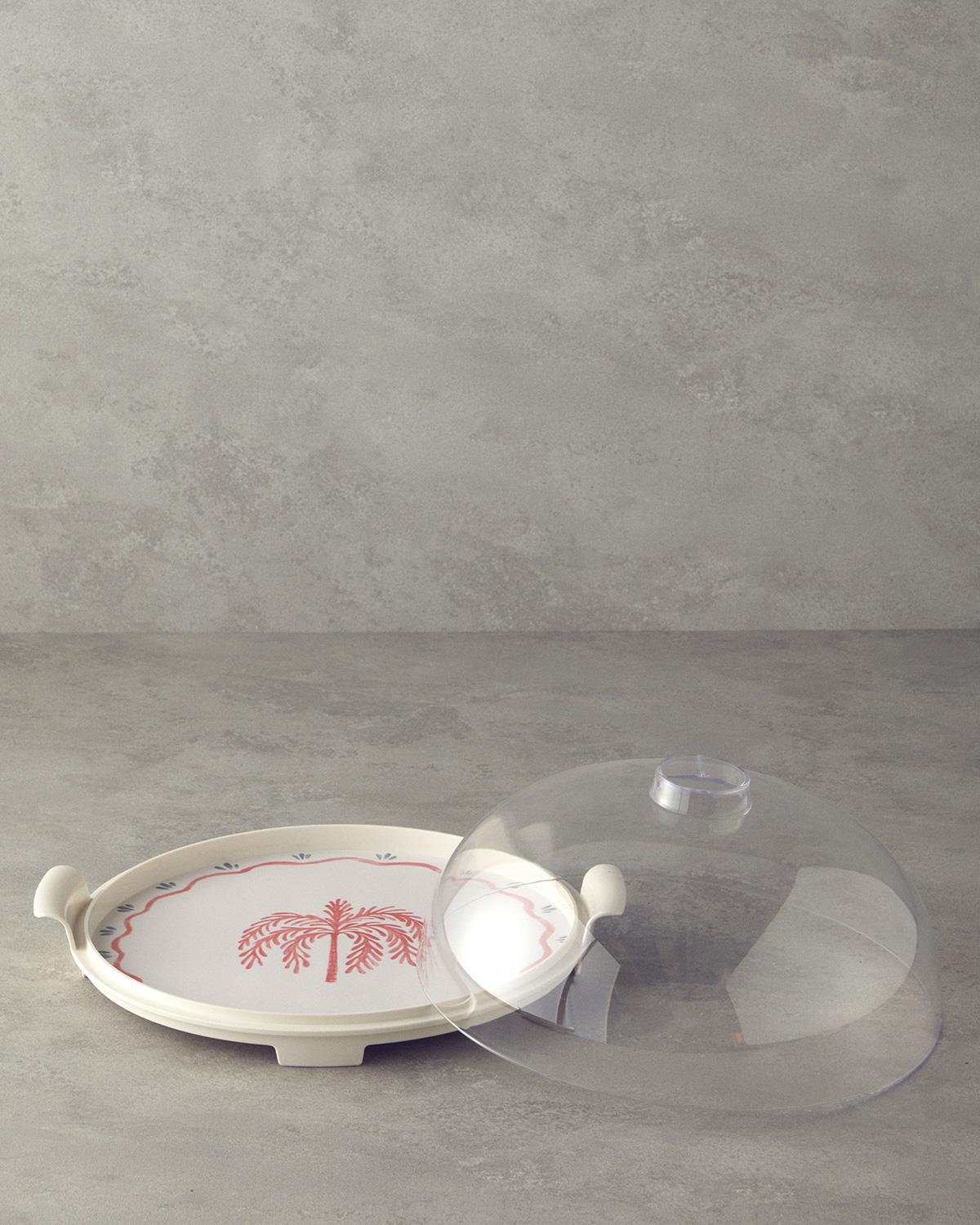 Melamine Cake Stand 30 cm Pınk
