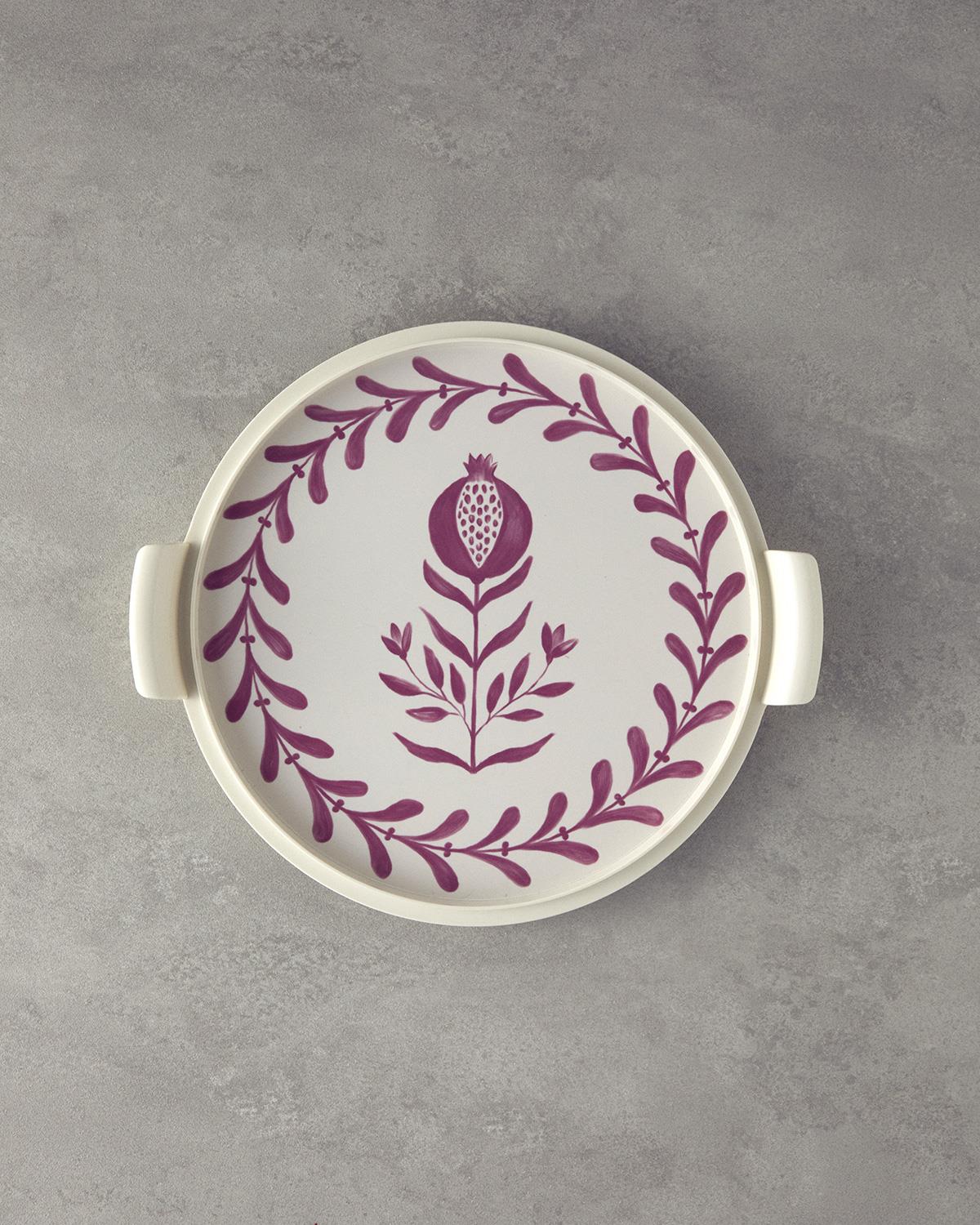Melamine Cake Stand 30 cm Fuchsia