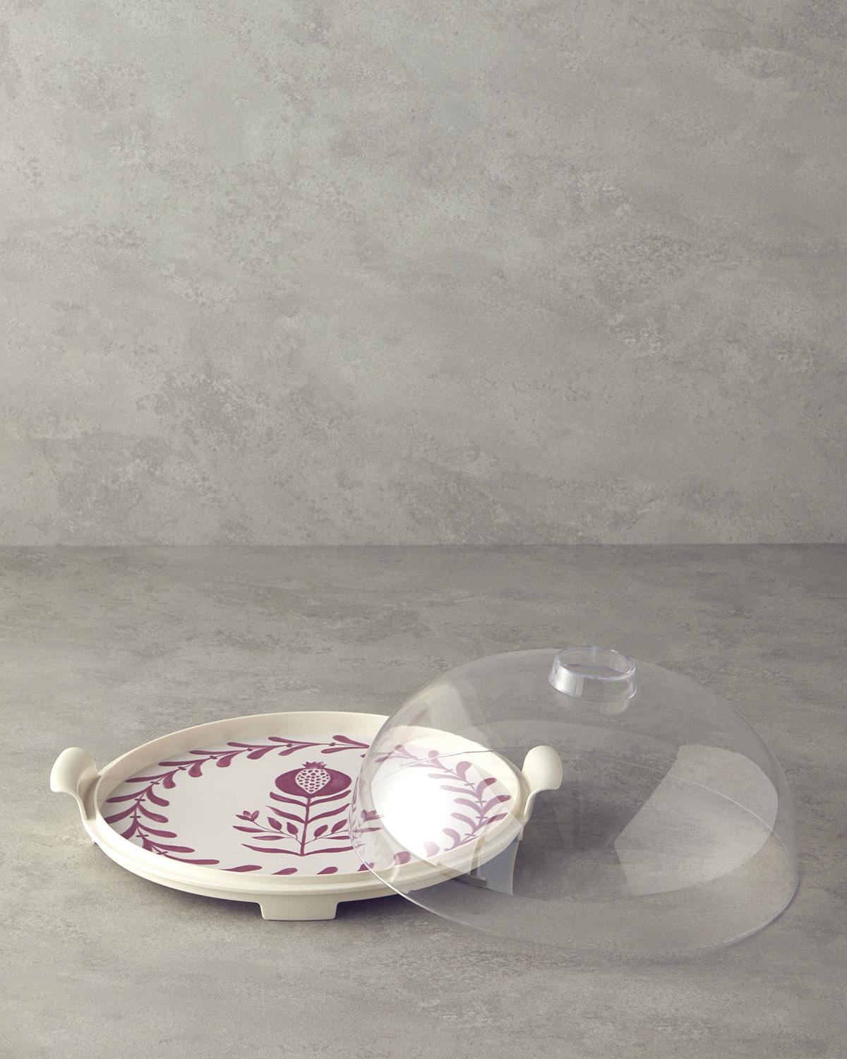 Melamine Cake Stand 30 cm Fuchsia