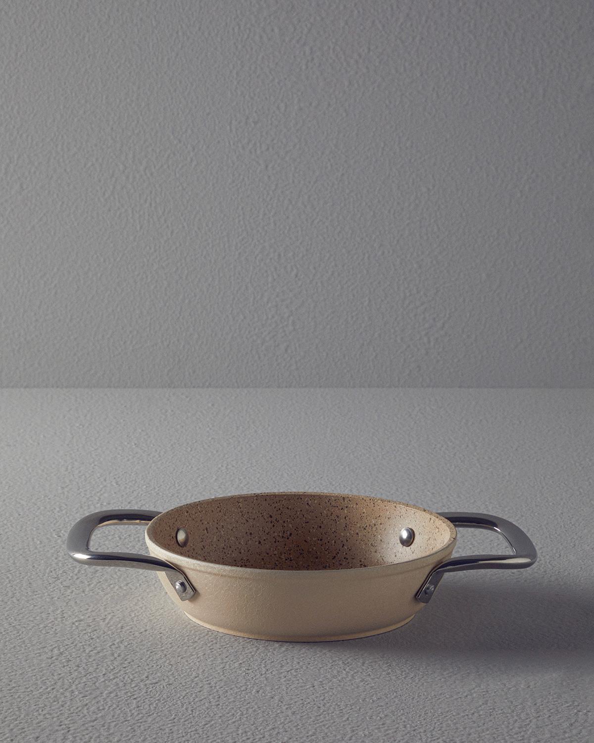 Charm Aluminum Shallow Frying Pan 20 cm Beige