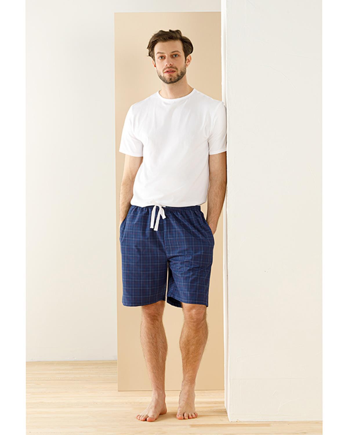 Checked Fit Единично Долнище Тъкан, Тъмно Синьо, S