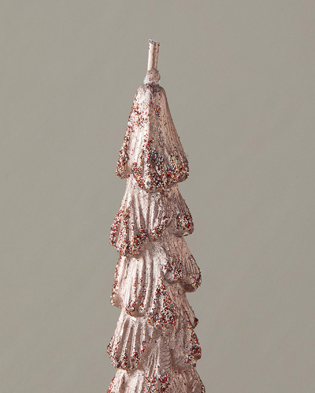 Christmas Tree 2 pcs Candle Rose