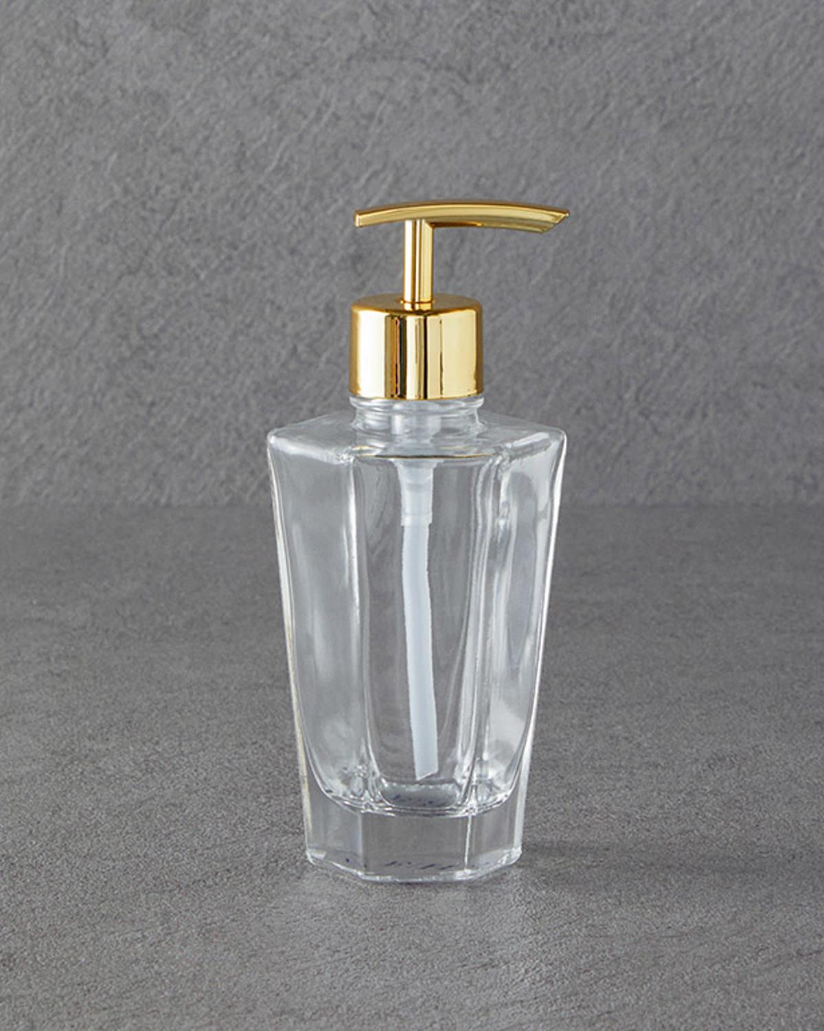 Diamond Glass Bathroom Soap Dispenser 9x9x16.5 cm Transparent