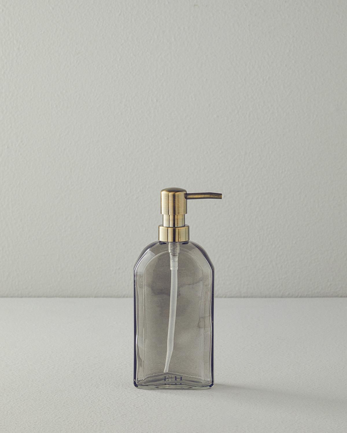 Doria Glass Bathroom Soap Dispenser 8,5x4x21 cm Anthracite