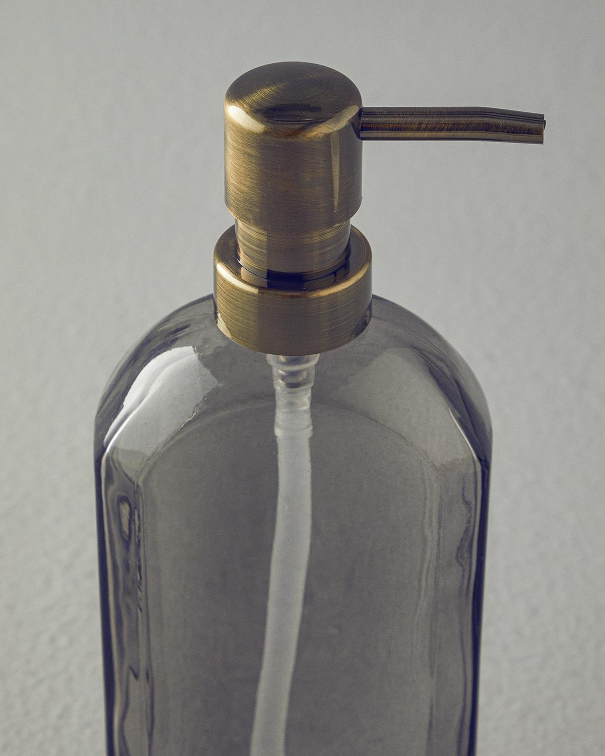 Doria Glass Bathroom Soap Dispenser 8,5x4x21 cm Anthracite