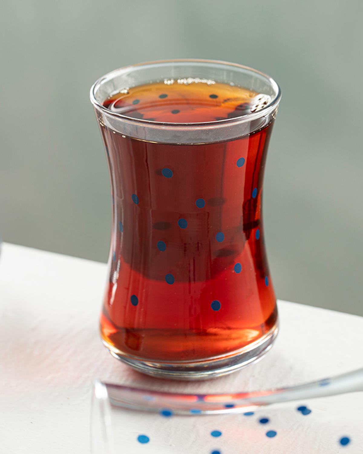 Dotsy Glass 6 Set Tea Glass 155 ml Dark Blue