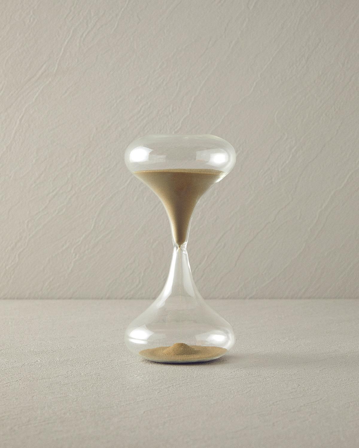 Dulcia Glass 30 min Hourglass 10x20 cm Gold
