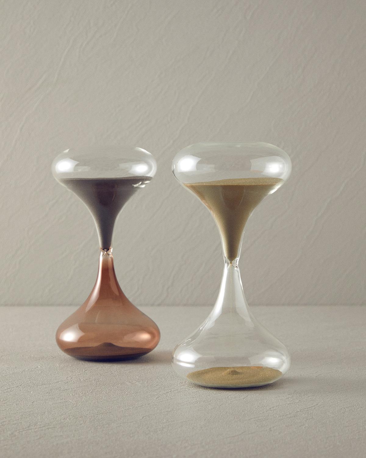 Dulcia Glass 30 min Hourglass 10x20 cm Gold