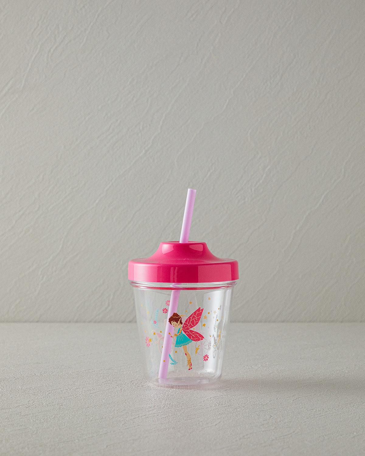 Fairy Tritan Kids Bottle With Straw 350 ml Pink