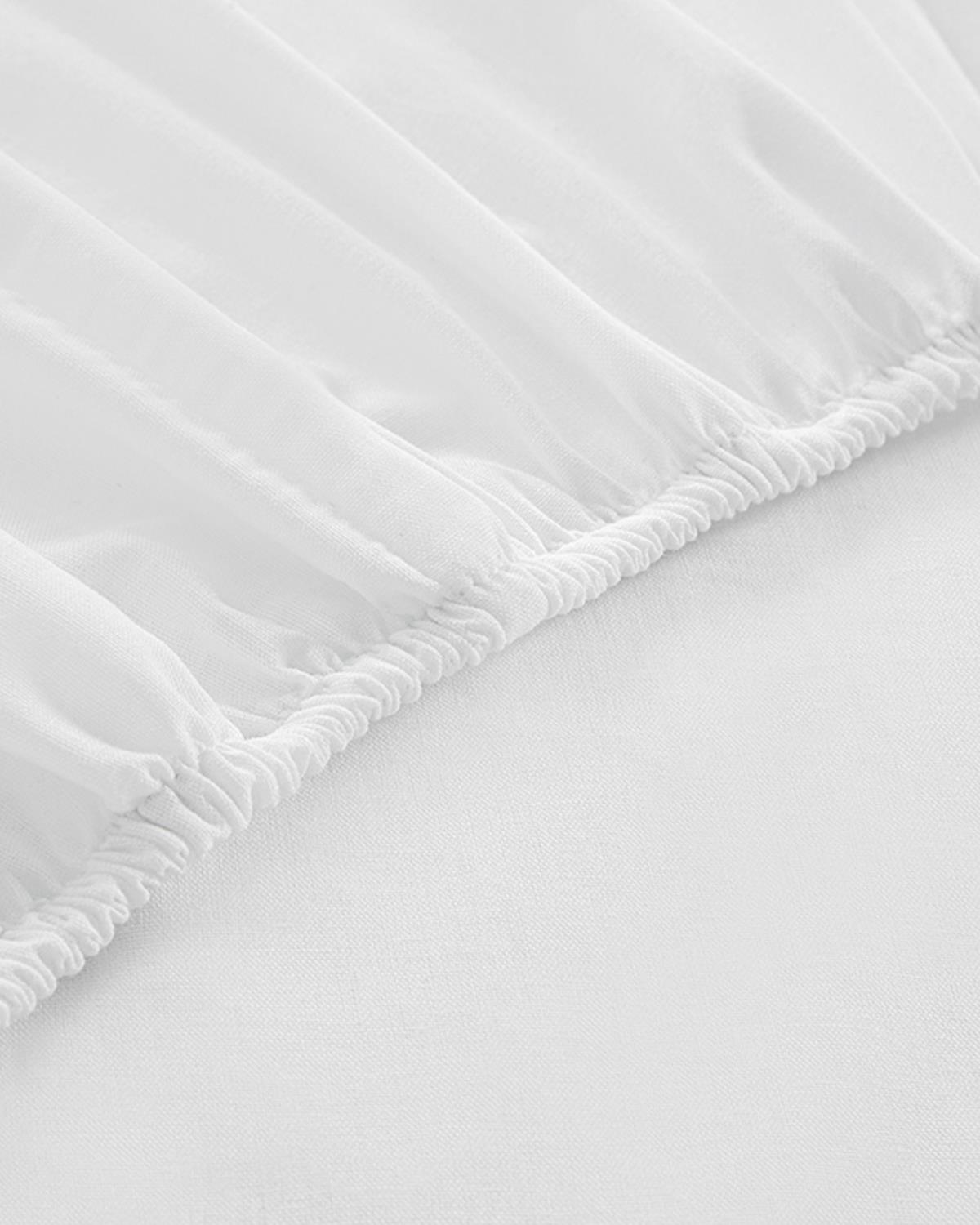 Flat 2 Cottony Double person Fitted Sheet 180x200 cm White