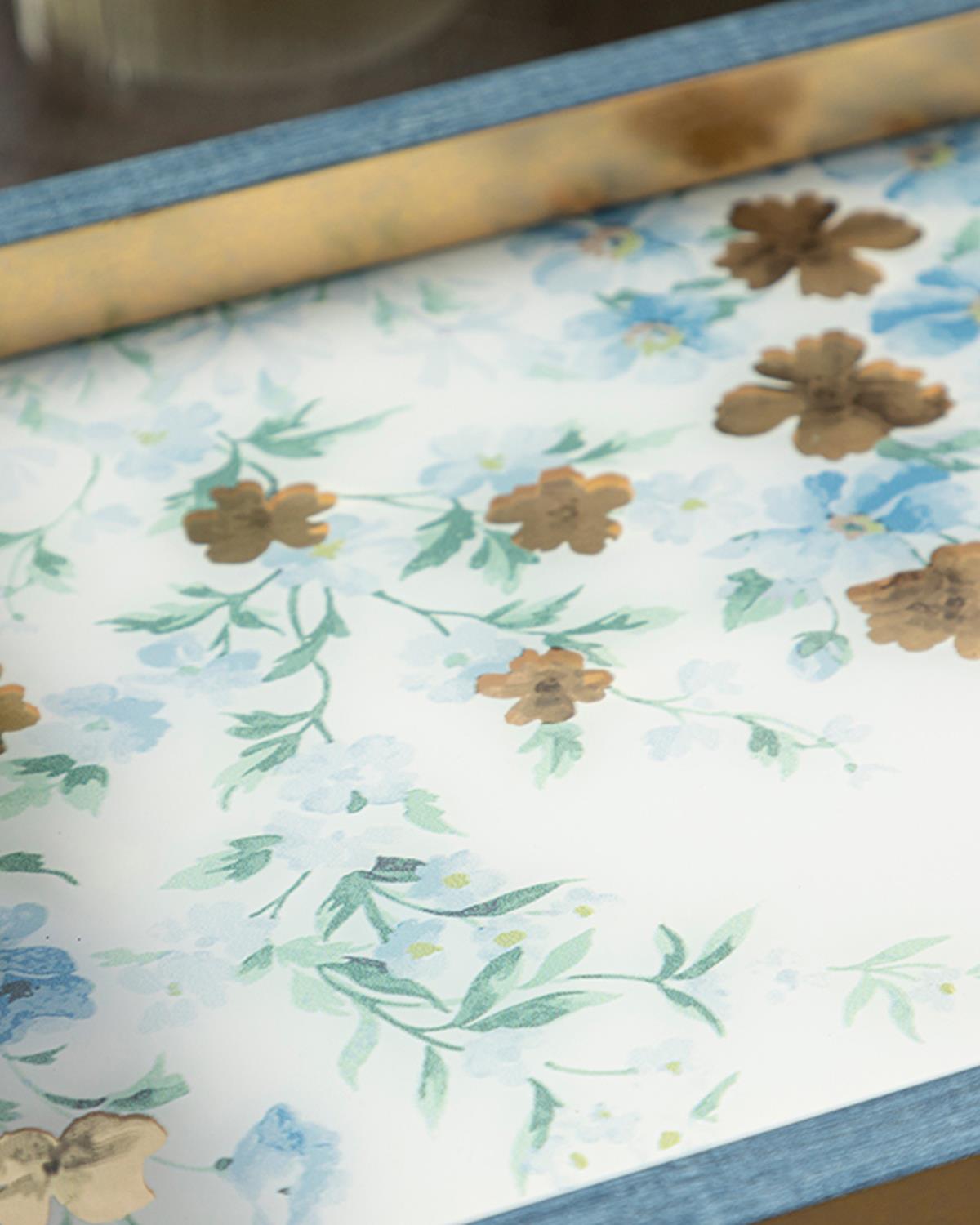 Floret Glass Decorative Tray 22x37 cm Blue
