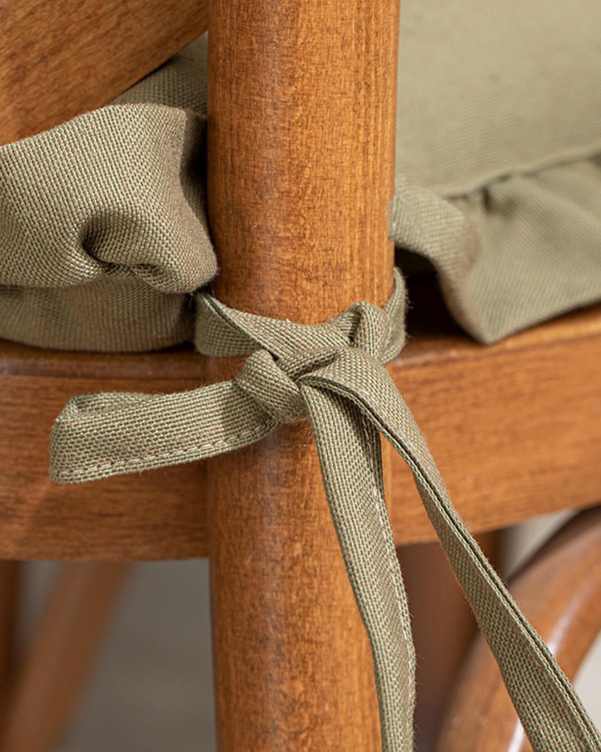 Flounce Cotton Polyester Armchair Cushion 45x45 cm Khaki