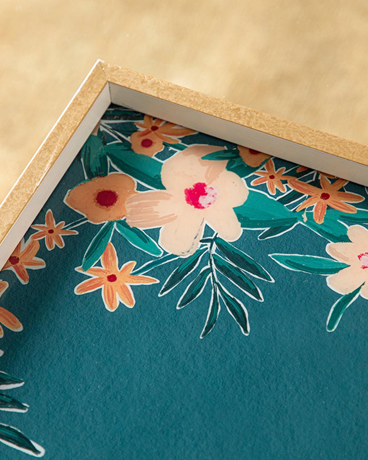 Flowertopia Decorative Tray 31x46 cm Green