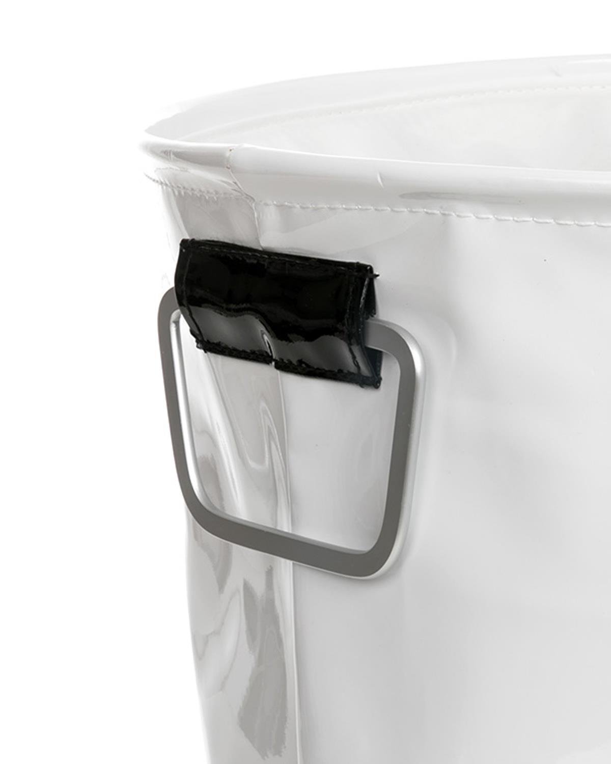Glam PVC Drawstring Cord Lock Laundry Basket 40x45 cm White