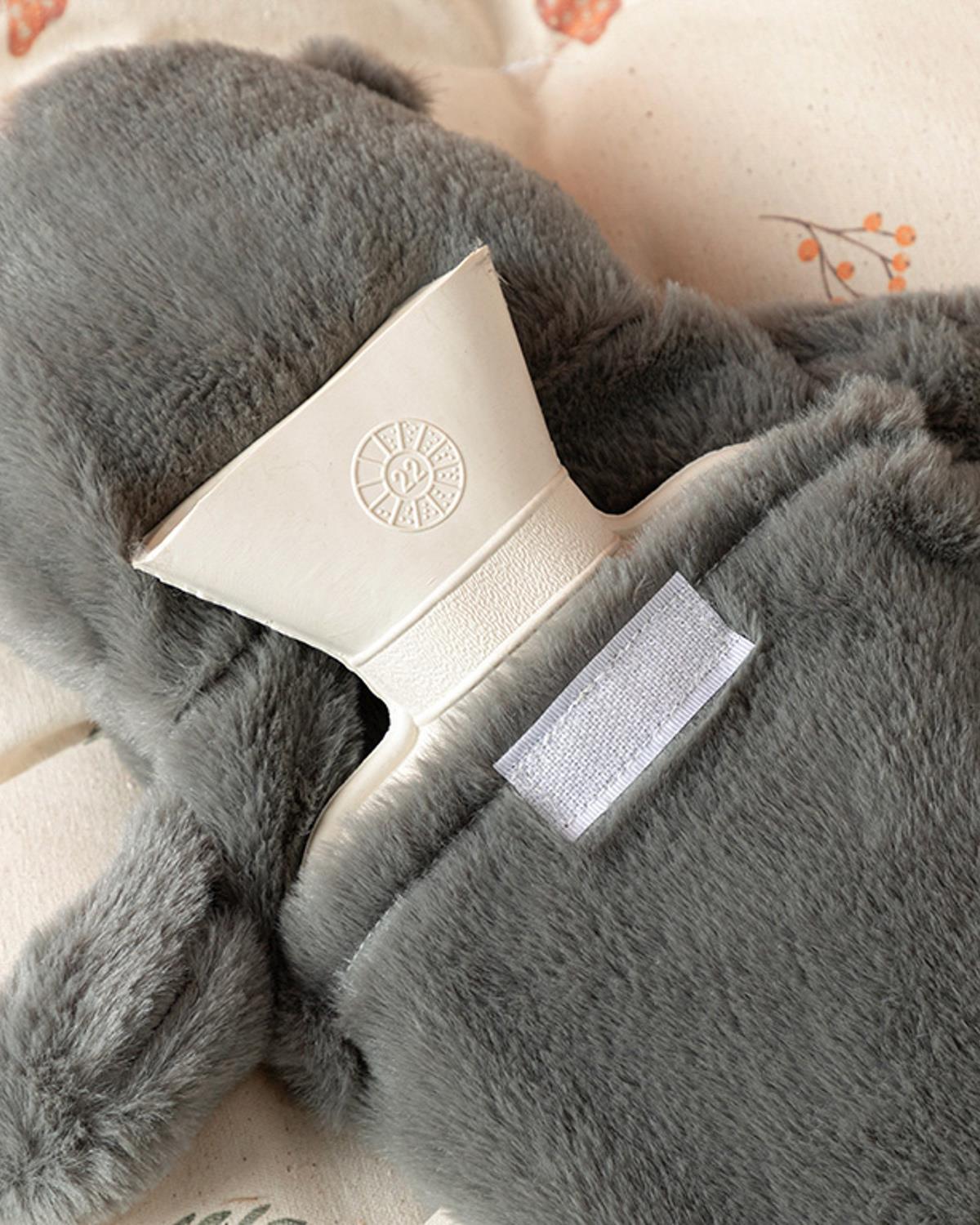 Hipopotam Plush Kids Hot Water Bag 750 ml Gray