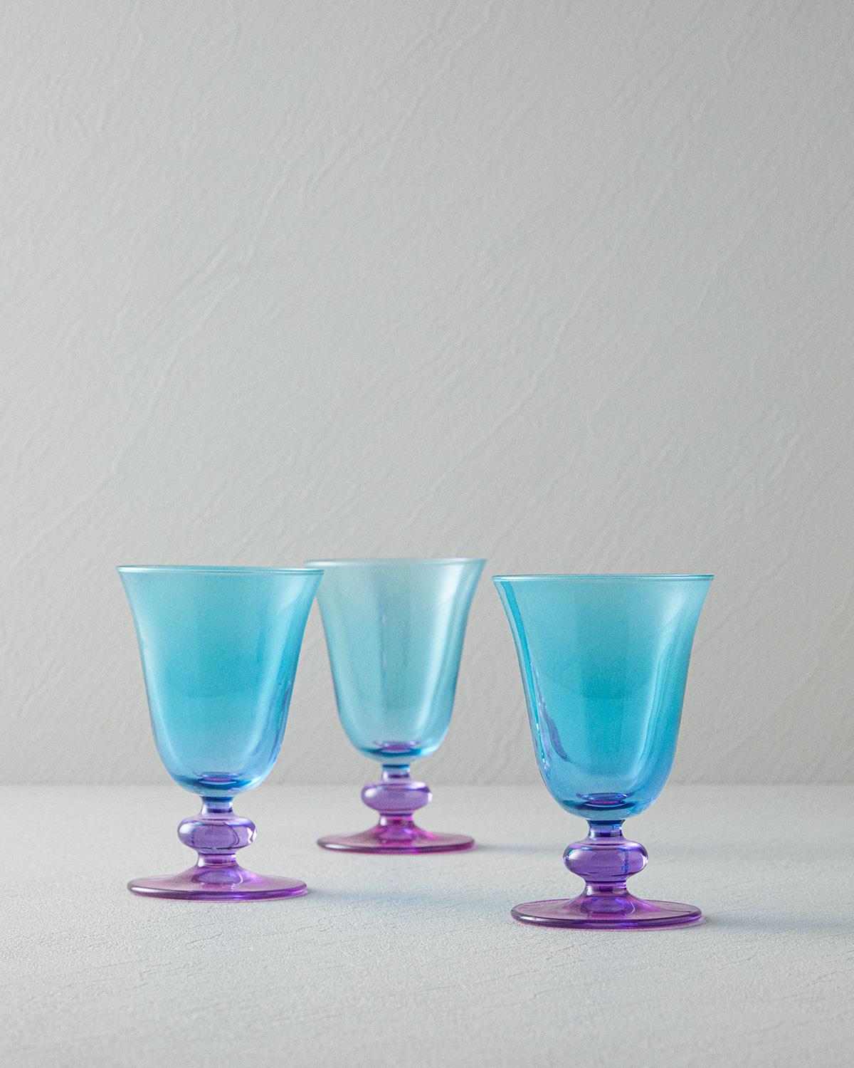 Jardina Glass 3 pcs Cup 200 ml Pink - Blue