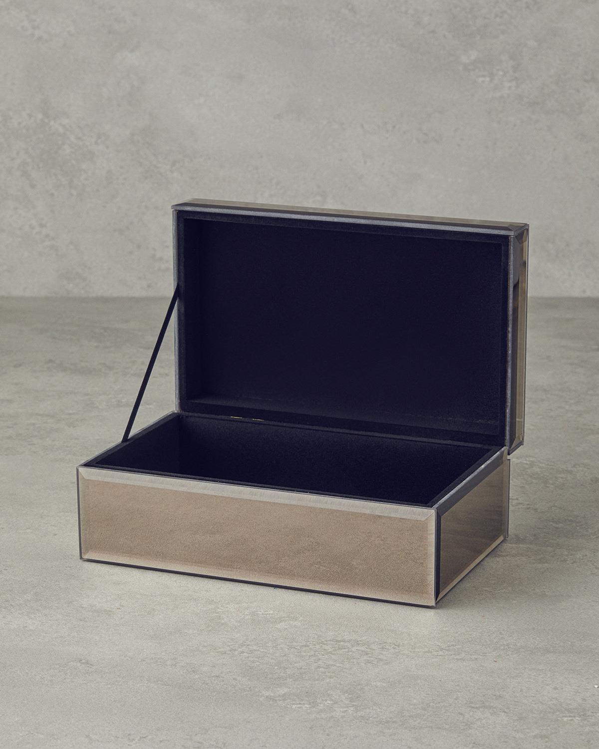 Kate Glass With Mirror Decorative Box 21x13x8,5 cm Bronze