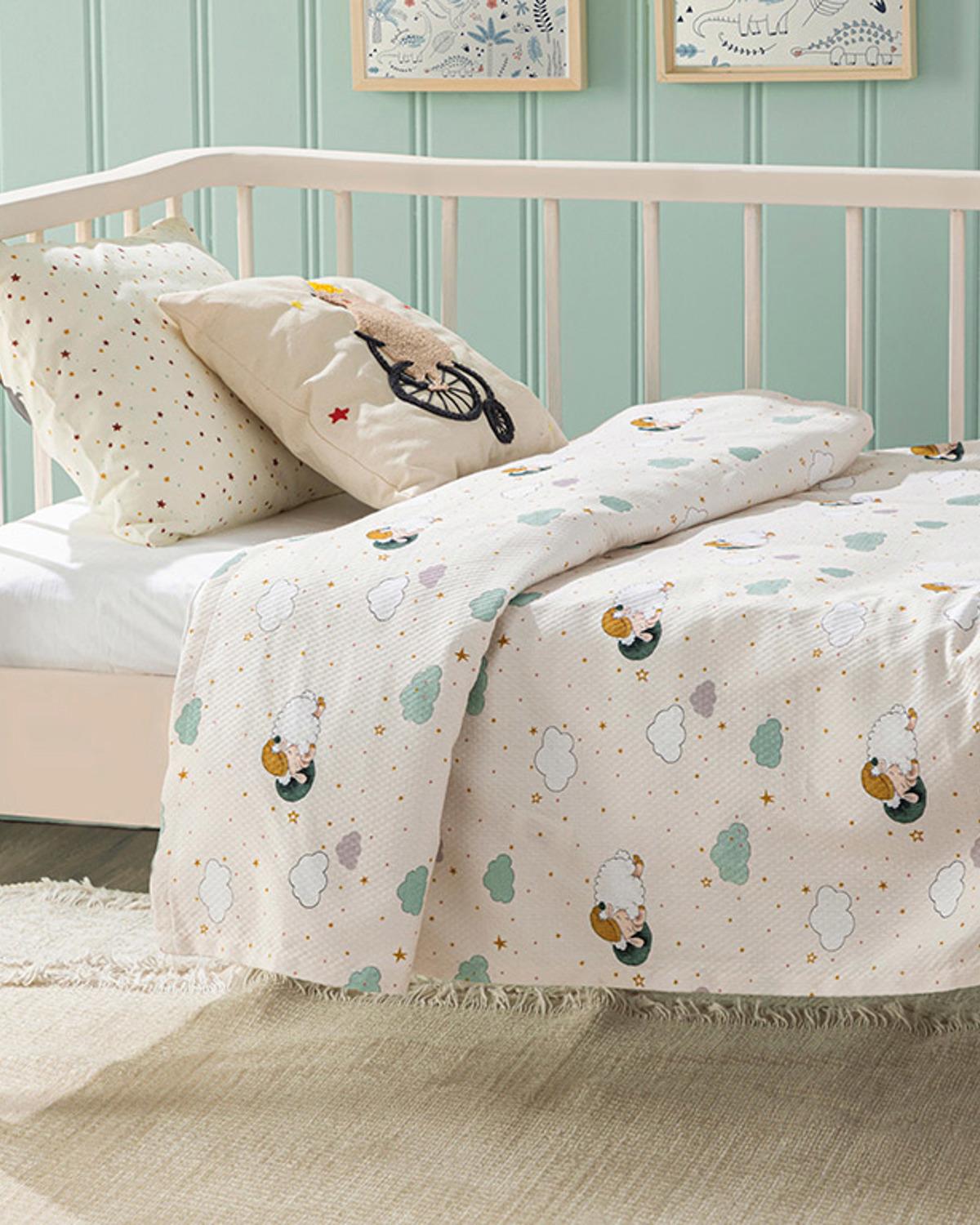 Kuzu Cotton Baby Summer Blanket 100x150 cm Beige