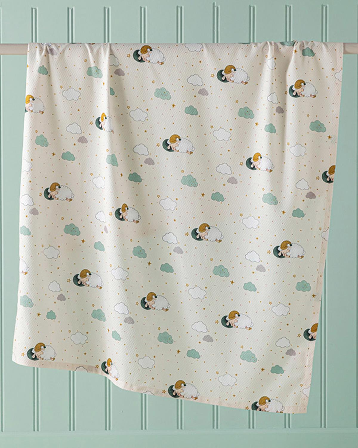 Kuzu Cotton Baby Summer Blanket 100x150 cm Beige