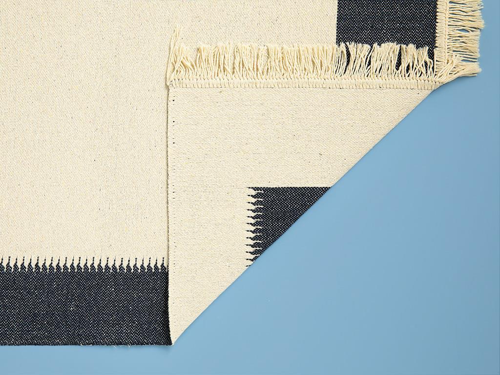 Lara Purl Weaved Rug 120x180 cm Navy Blue-Cream