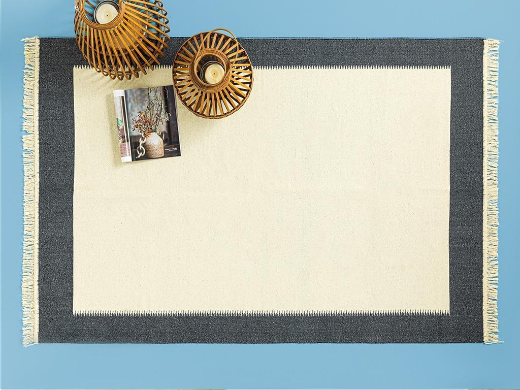 Lara Purl Weaved Rug 120x180 cm Navy Blue-Cream