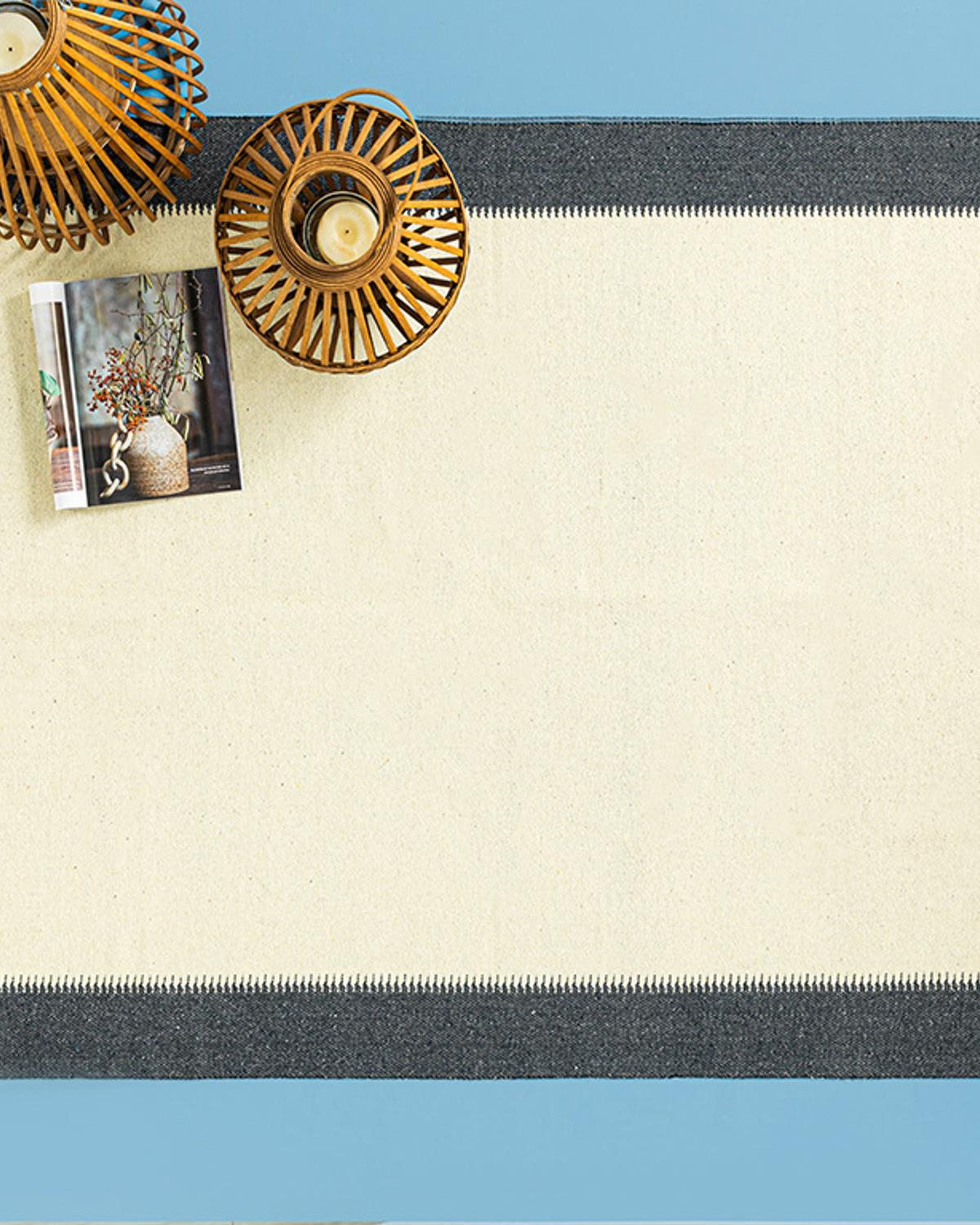 Lara Purl Weaved Rug 60x100 cm Navy Blue-Cream