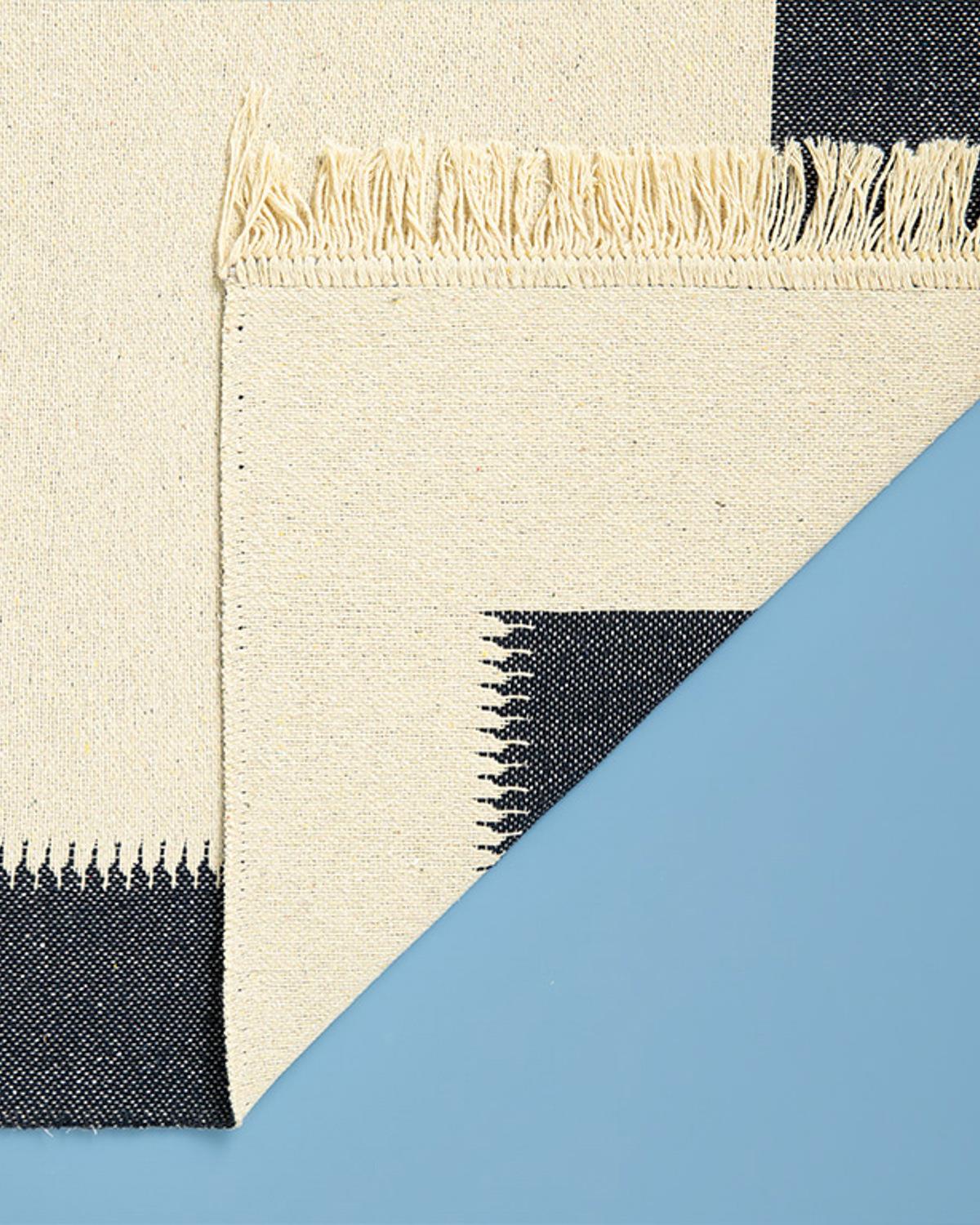 Lara Purl Weaved Rug 60x100 cm Navy Blue-Cream