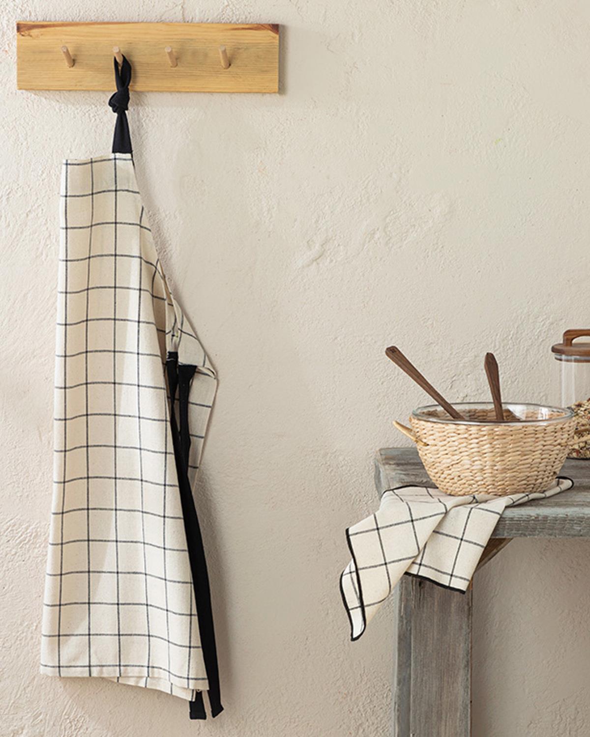 Maro Cotton Kitchen Apron 65x80 cm Black