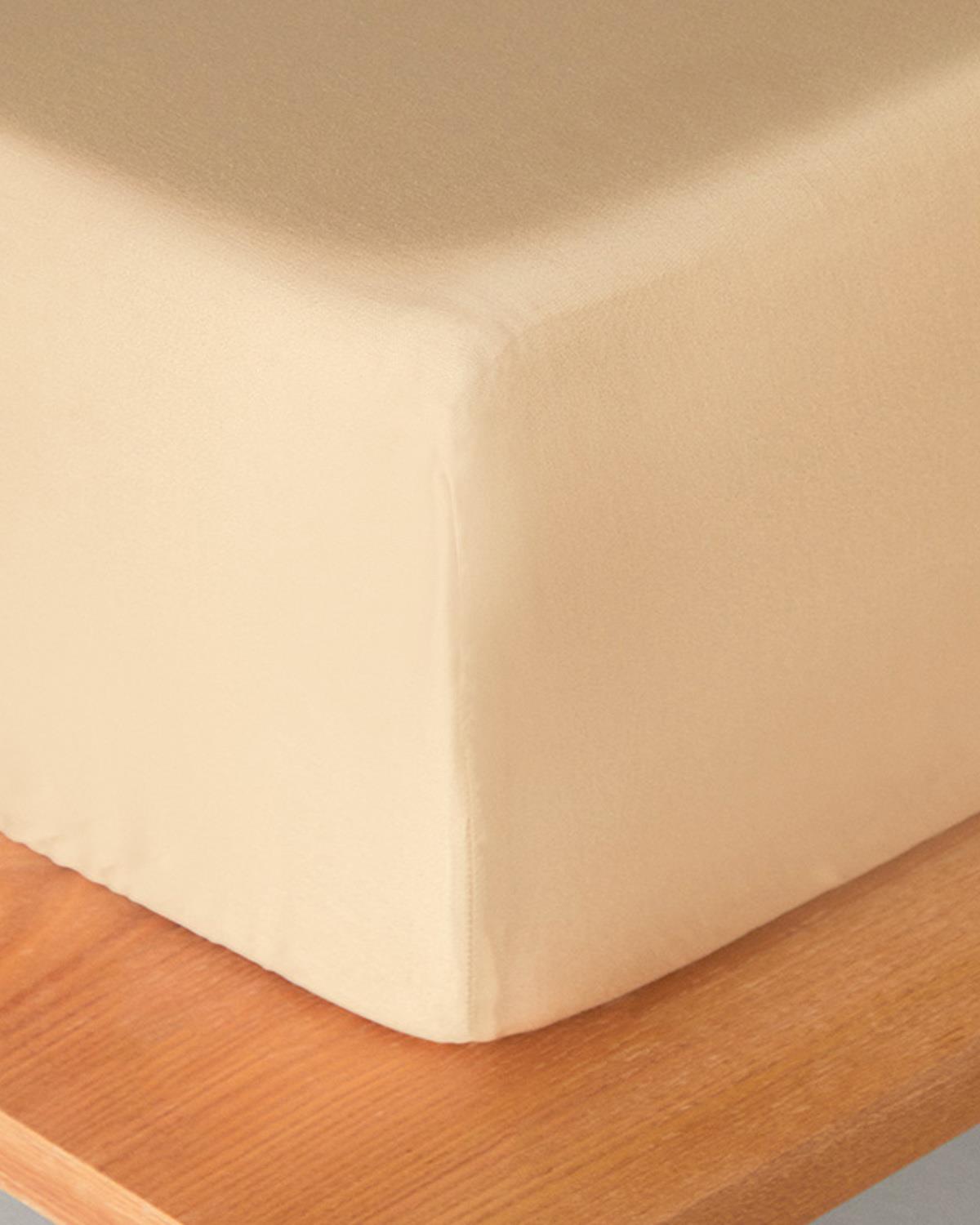 Micell Cotton Satin Double Size Fitted Sheet 160x200 cm Gold