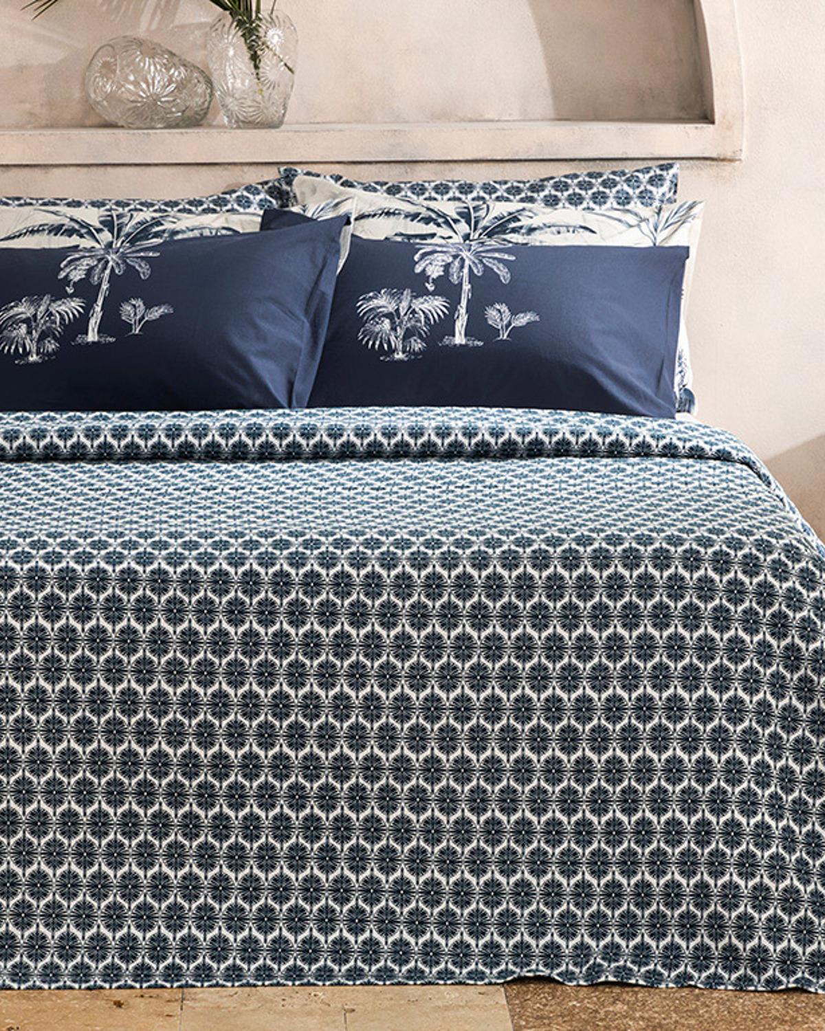 Mini Polycircles Одеяло Пике Кралски размер С щампа 240x220 см Морскосин