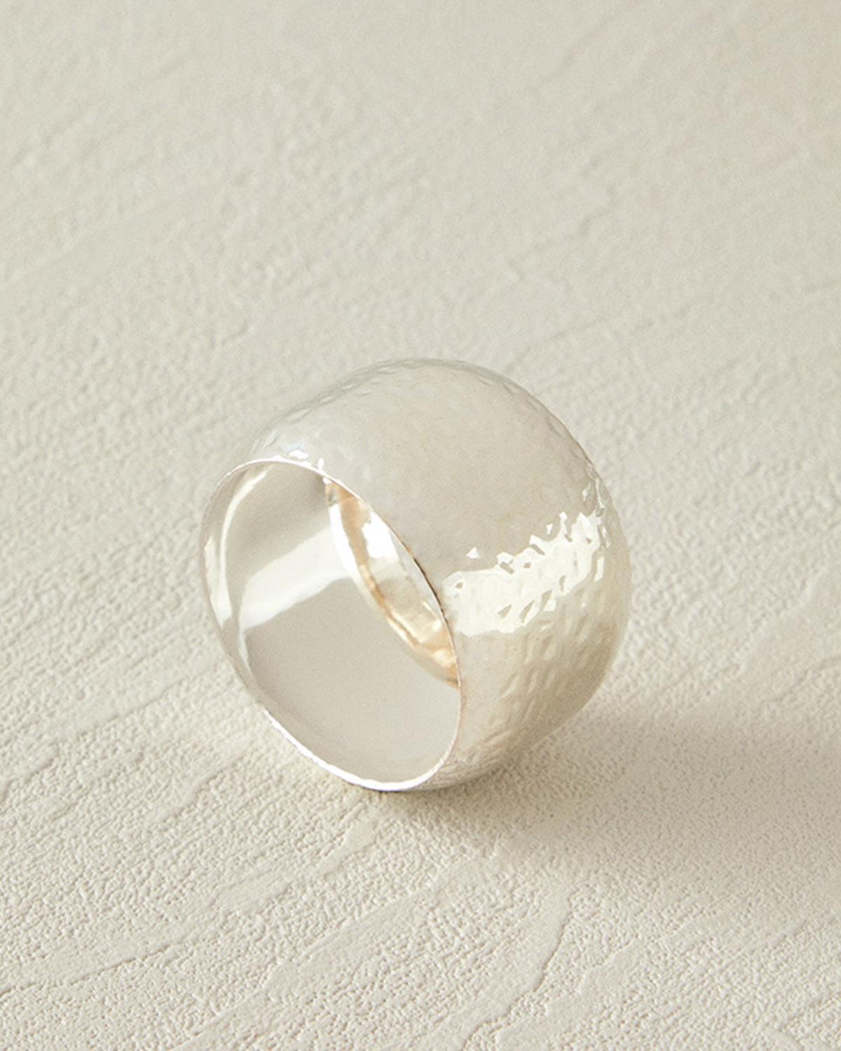 Miotal Metal 4 Pcs Napkin Ring 5 cm Silver.