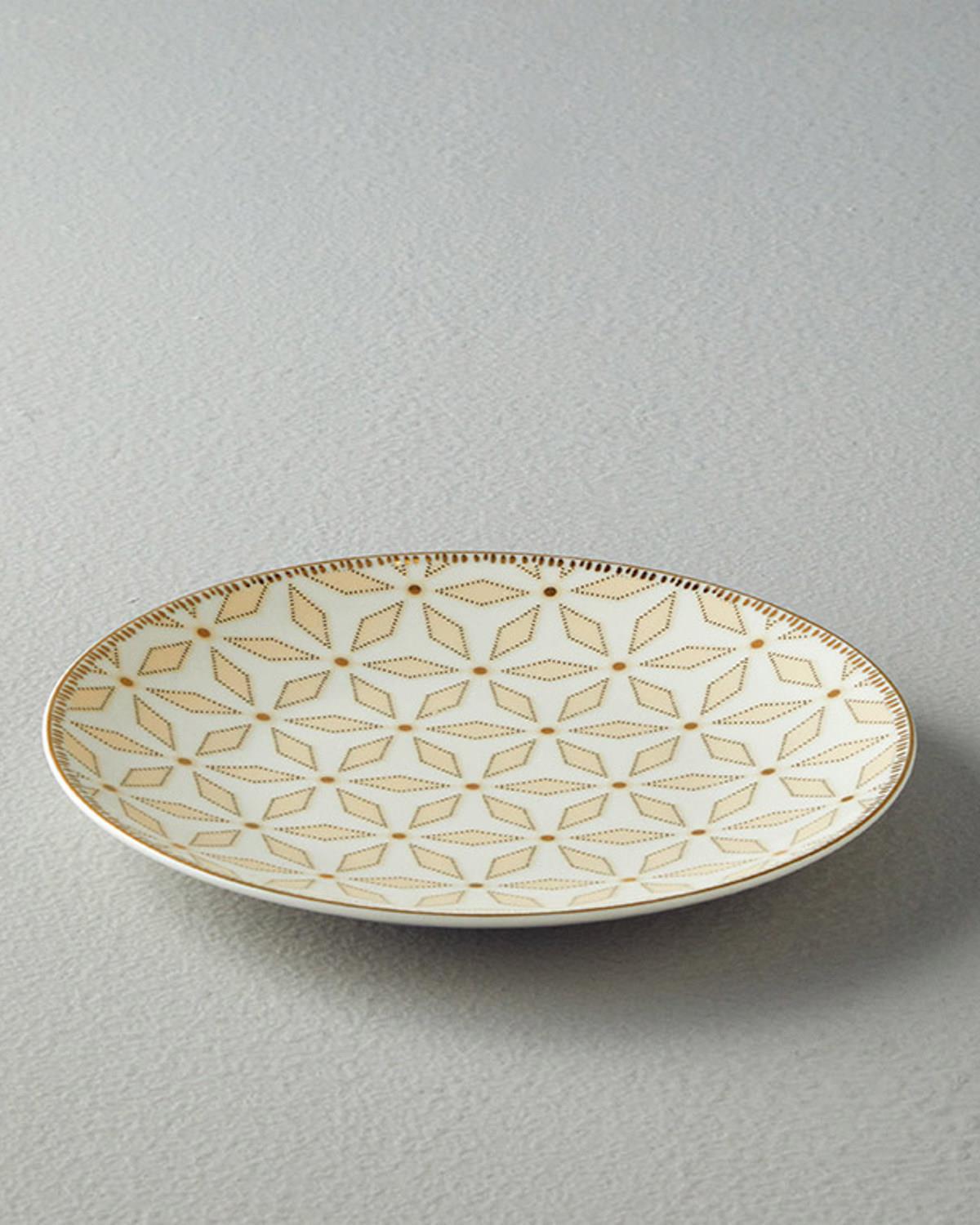 bone porcelain Cake Plate 20 cm White