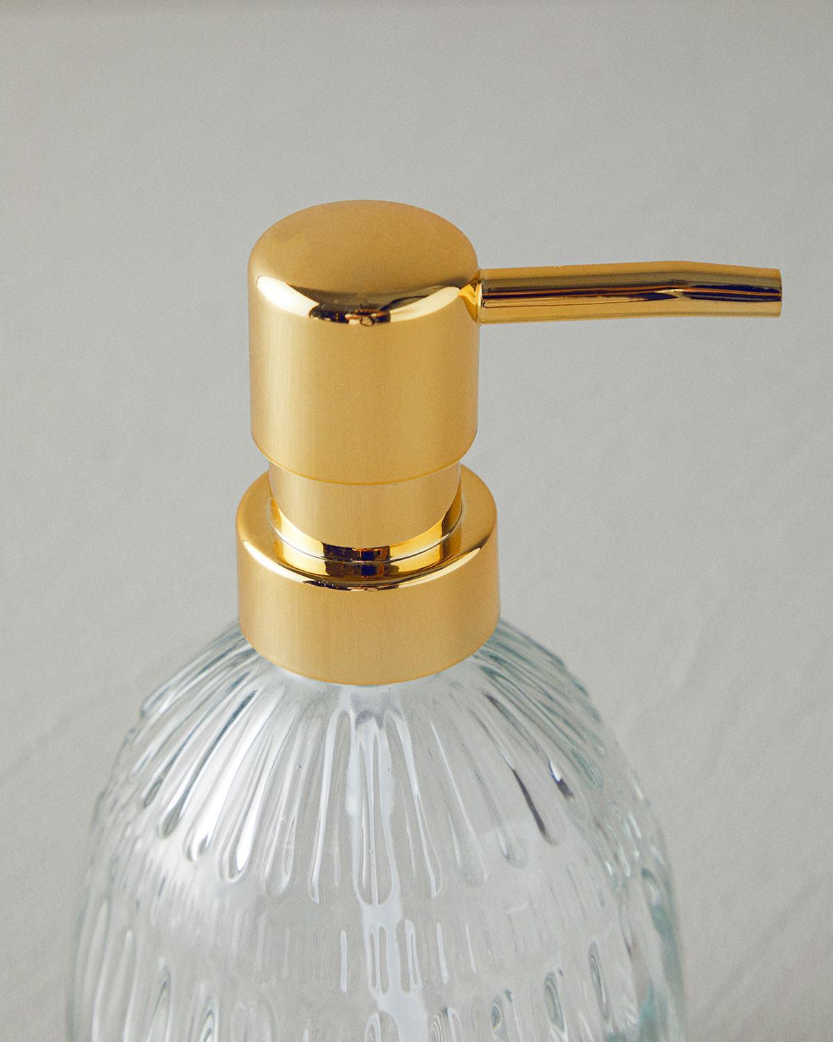 Pavia Glass Bathroom Soap Dispenser 9x9x16 cm Transparent