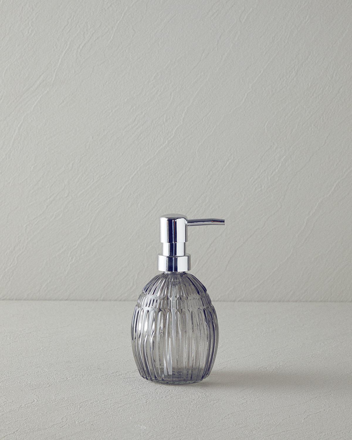 Pavia Glass Bathroom Soap Dispenser 9x9x16 cm Anthracite