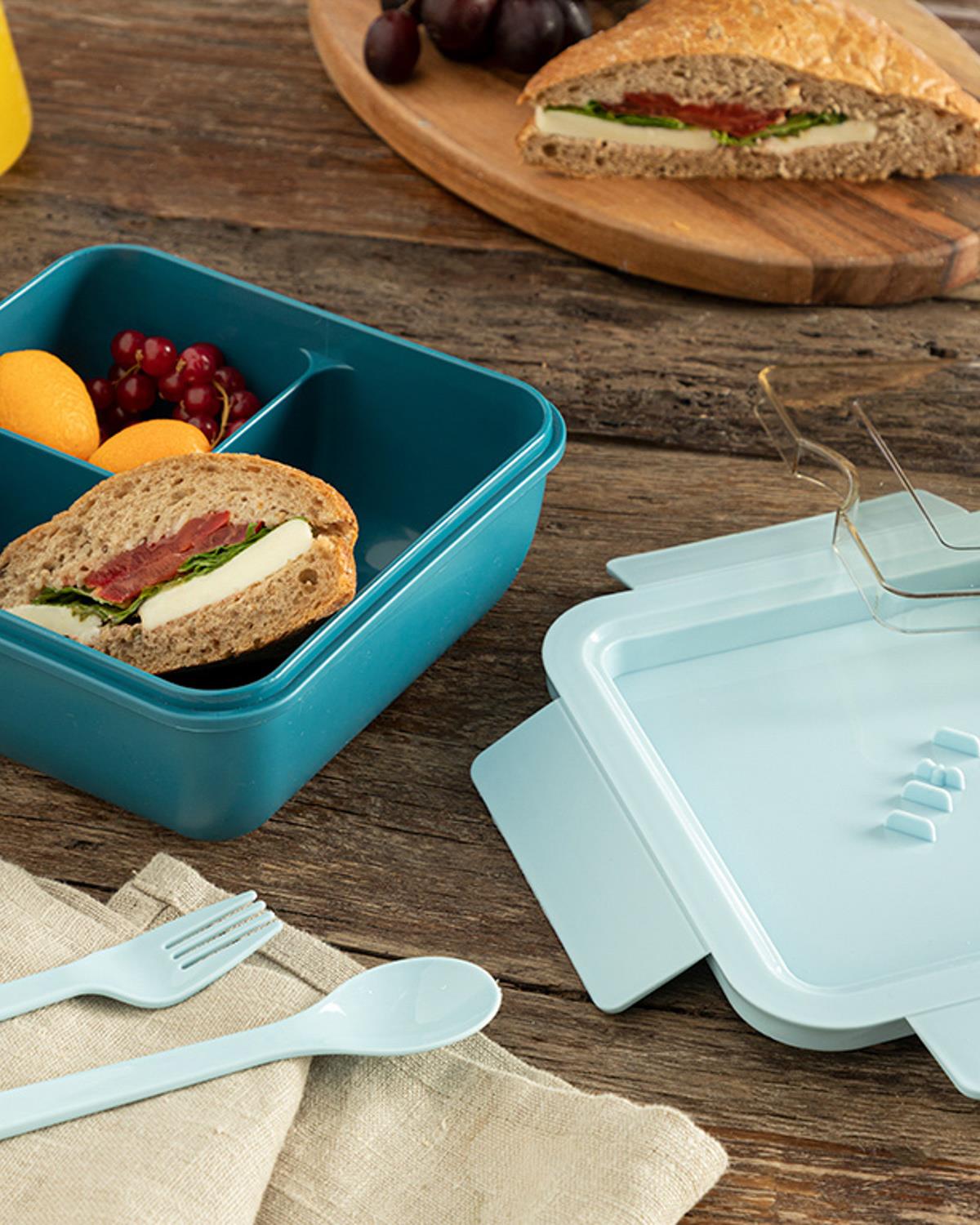 Pinoli Lunch Box Пластмасов, Синьо, 17 X 17 X 7 Cm