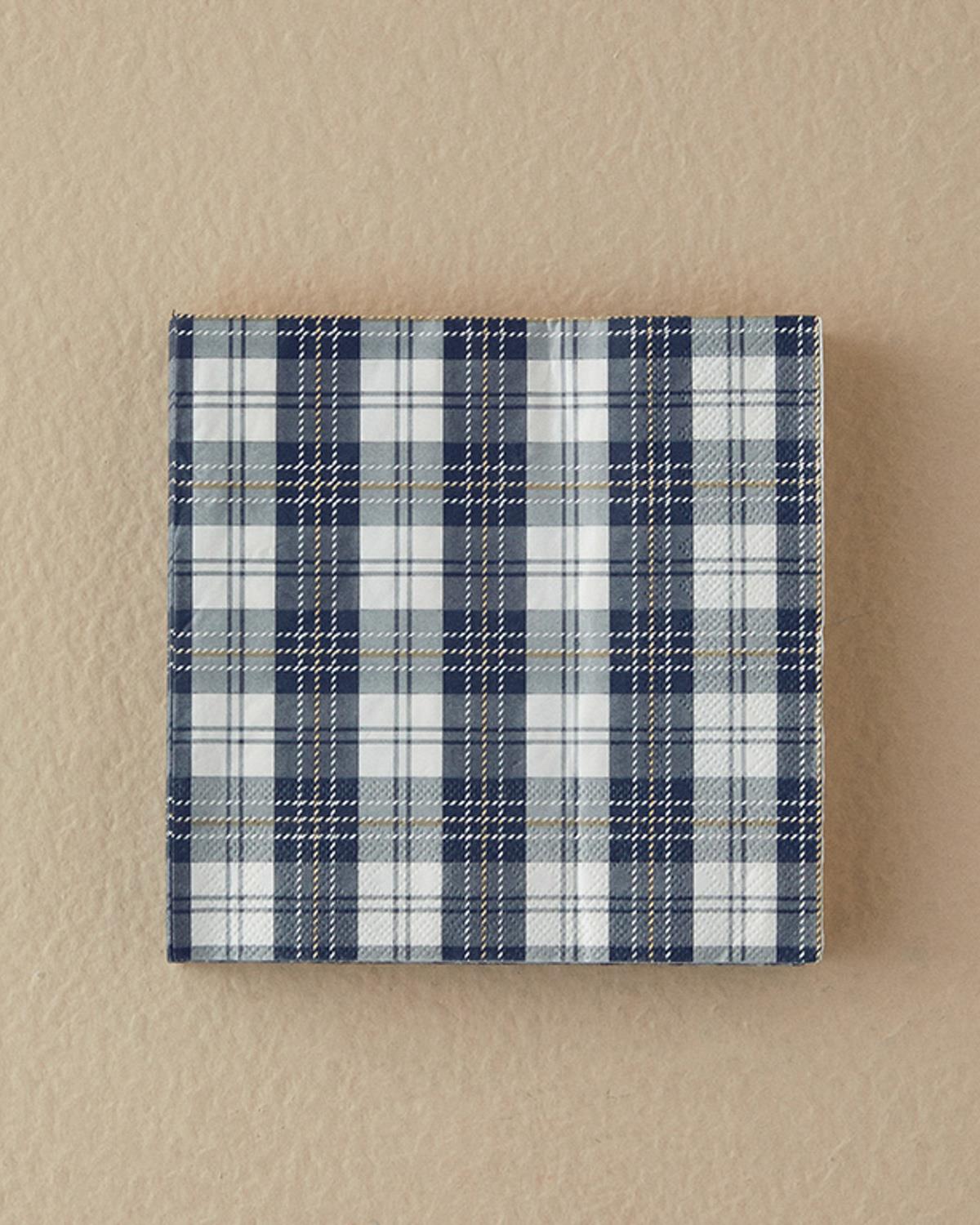 Plaid Paper 20 pcs Tissue Napkin 33x33 cm Gray