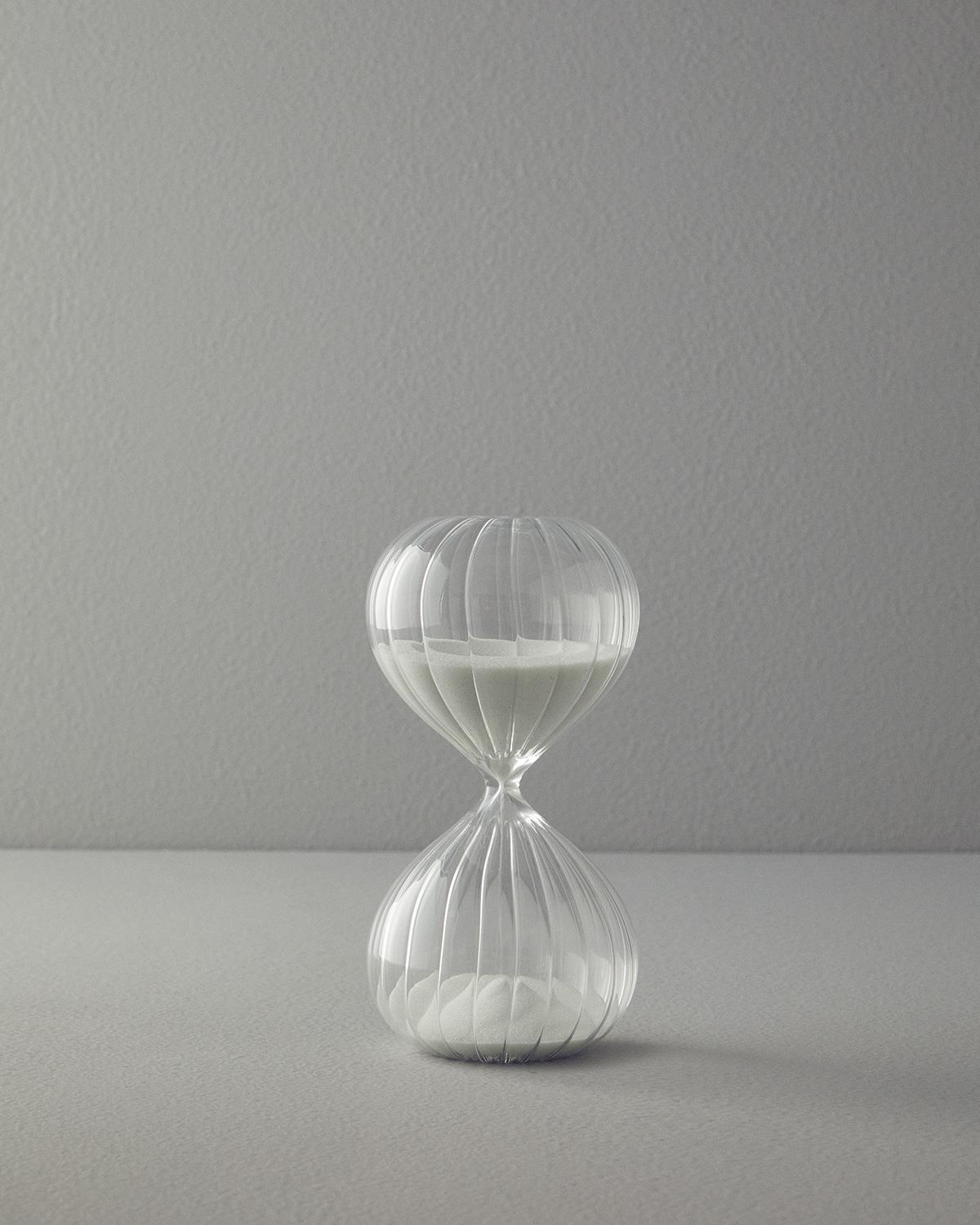 Pumpkin Glass 45 dk Hourglass 10x10x20 cm White