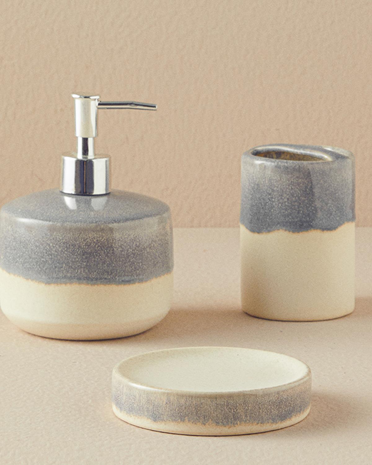 Renne Silicone 3 Set Bathroom Set Ecru-Blue