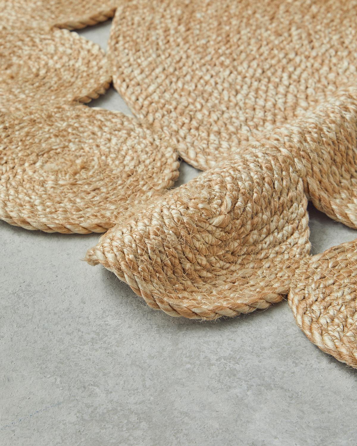 Ring Jute Decorative Jute Carpet 90 cm Natural