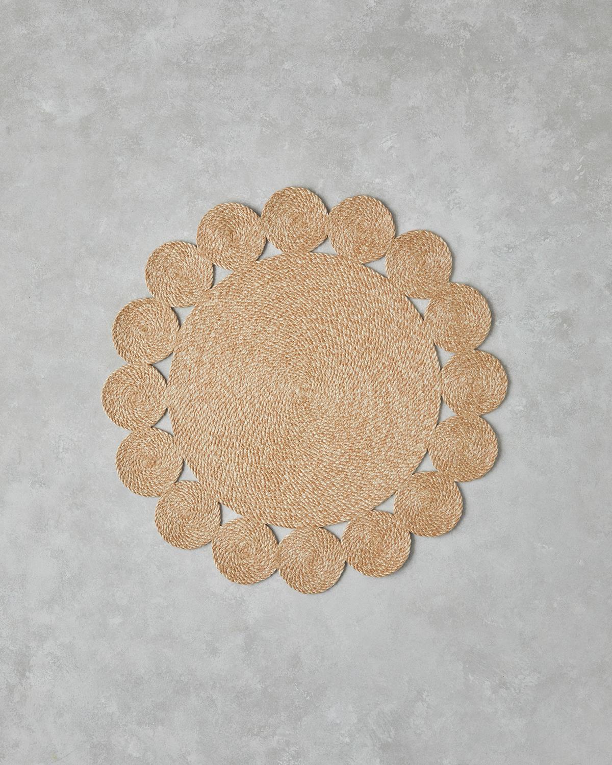 Ring Jute Decorative Jute Carpet 90 cm Natural