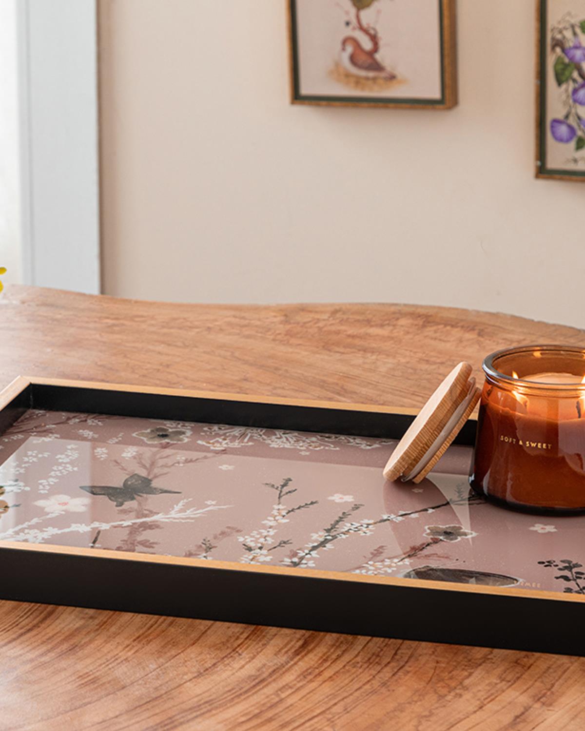 Sweet Spring Decorative Tray 31x46 cm Pink