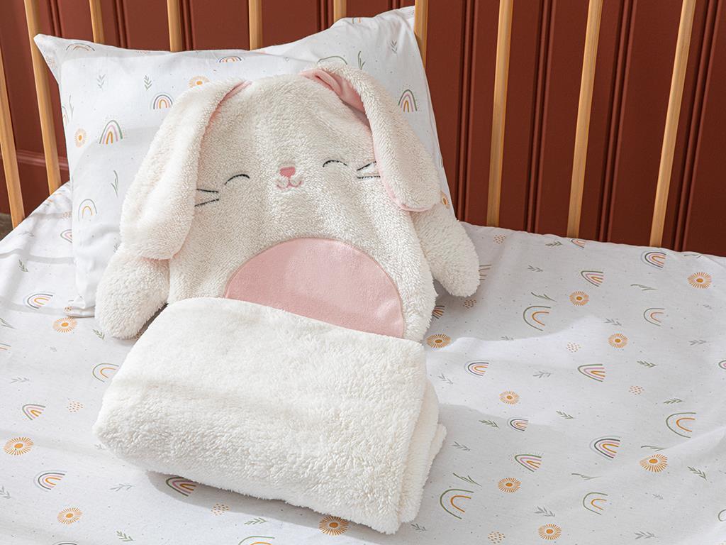 Rabbit Polyestere Baby Blanket Baby Blanket 80x110 cm Ecru