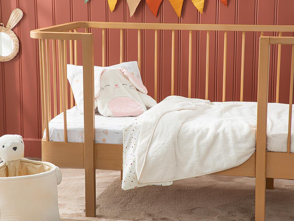 Rabbit Polyestere Baby Blanket Baby Blanket 80x110 cm Ecru