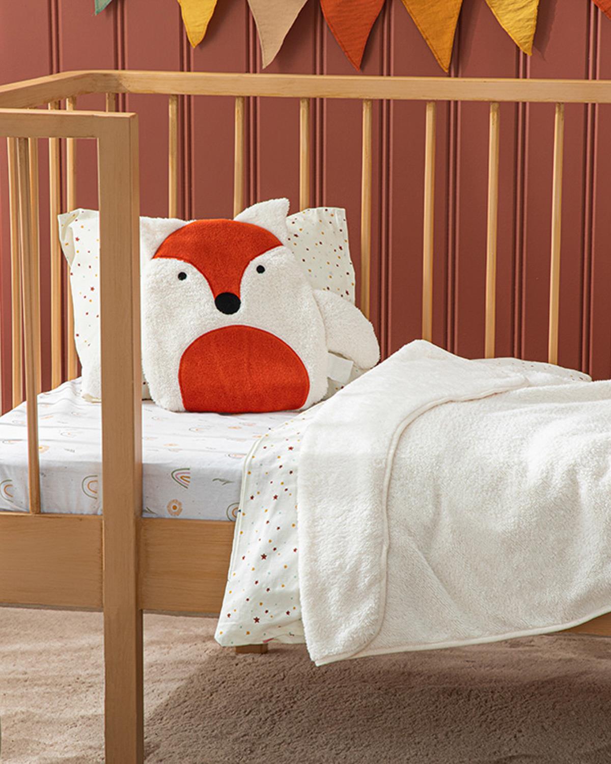 Tilki Polyestere Baby Blanket Baby Blanket 80x110 cm Ecru
