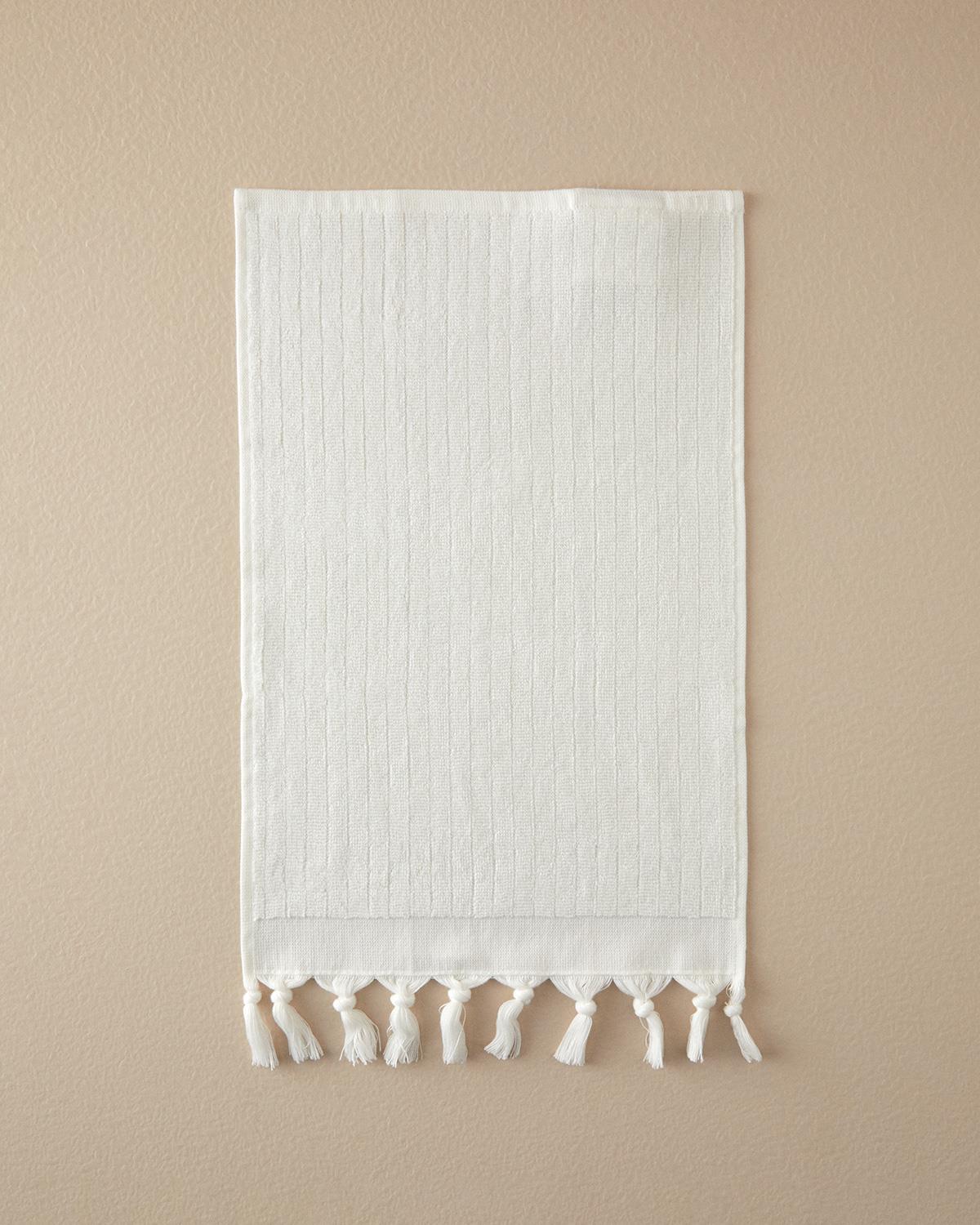 Tuffy Stripe Кърпа За Ръце С ресни Памучен 30x45 см Екрю