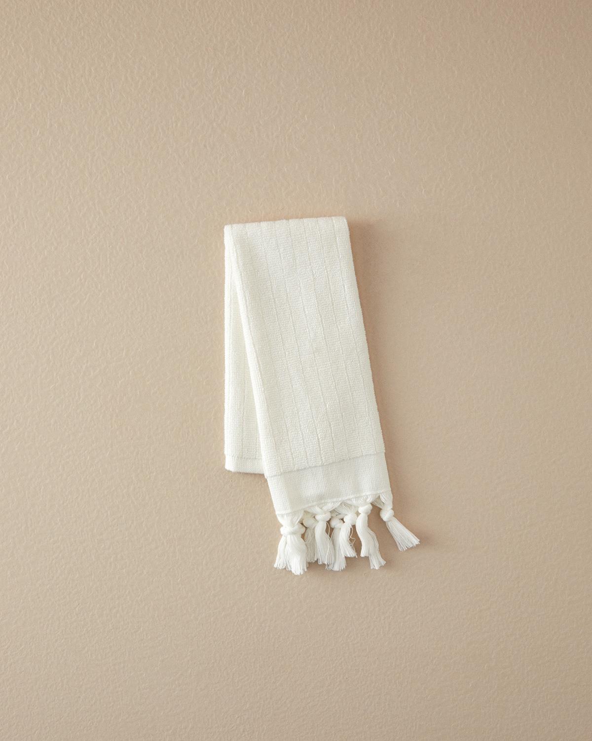 Tuffy Stripe Кърпа За Ръце С ресни Памучен 30x45 см Екрю