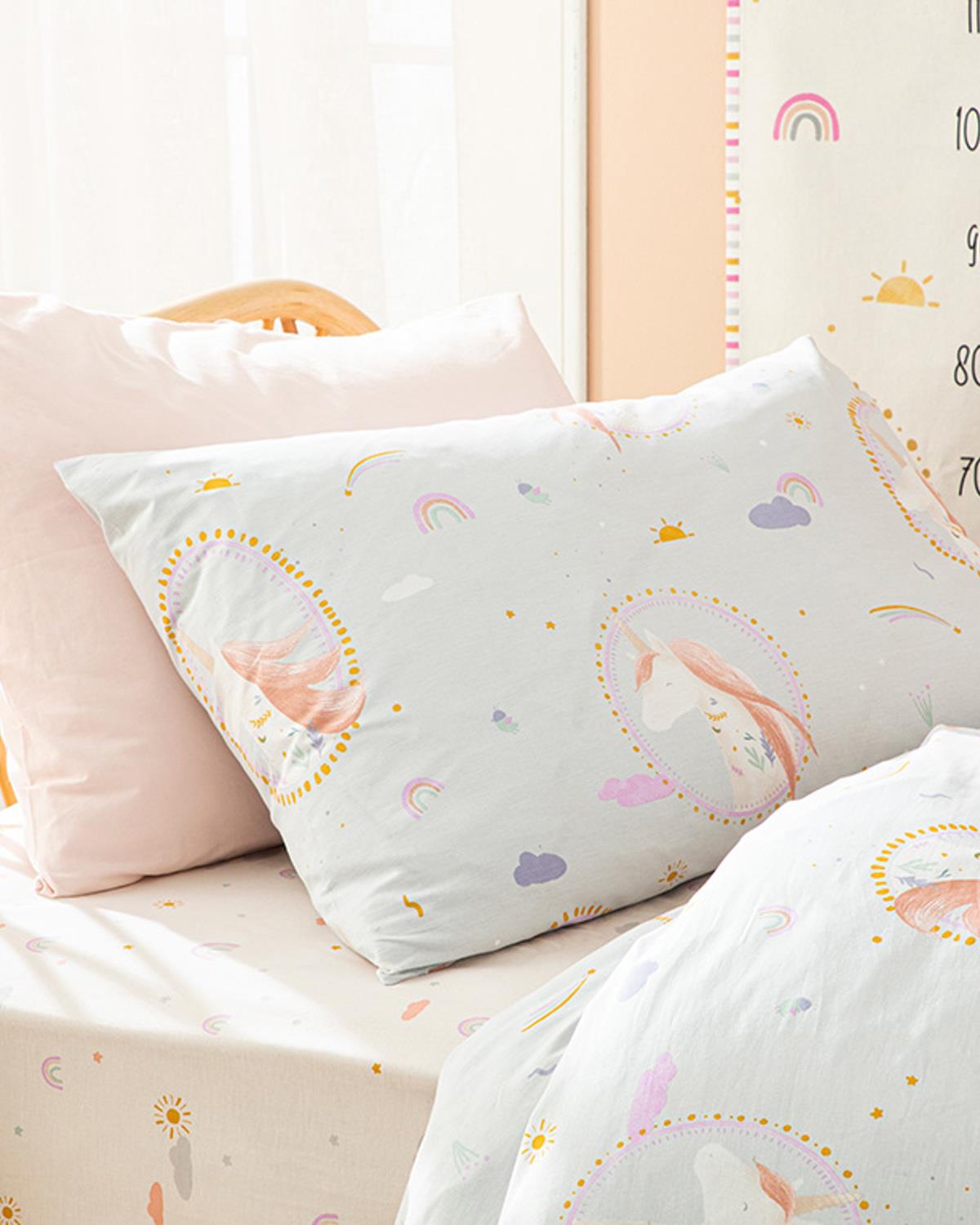 Unicorn Cottony Kids Duvet Cover Set 160x220 cm Pink